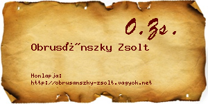 Obrusánszky Zsolt névjegykártya